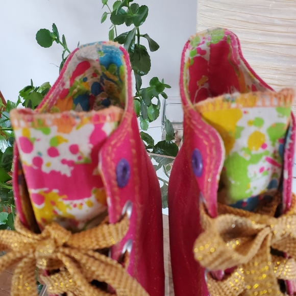 Daddy's Money Sneakers size 5 1/2 Hot Pink Secret Wedge High Top Shoes - Picture 5 of 13